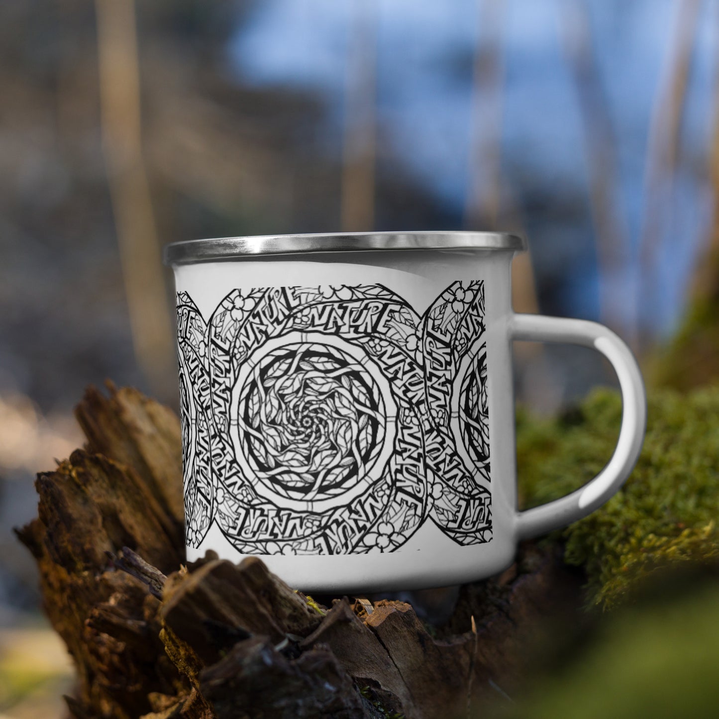 Enamel Mug "Nature Mandala Print"