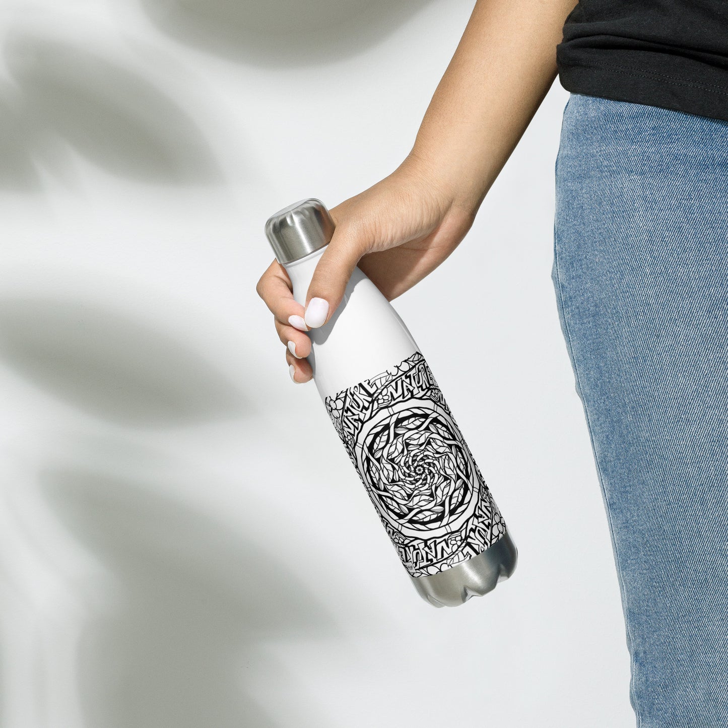 Stainless Steel Water Bottle "Nature Mandala" + Logo